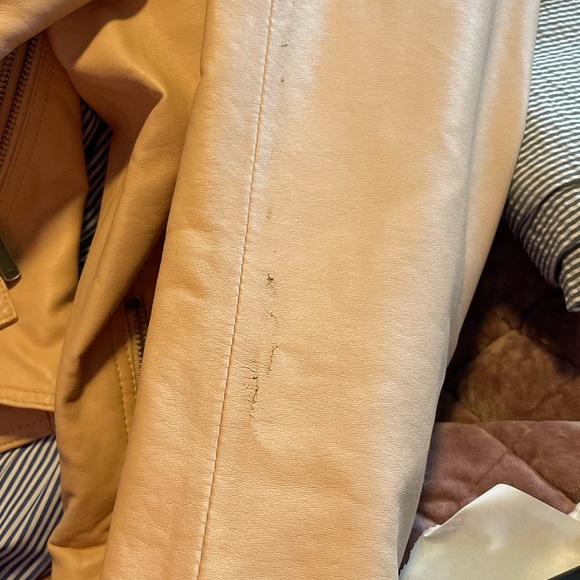 Piperlime Blush Faux Leather Jacket Size Large - Picture 5 of 7